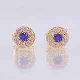 Set Circular Topos + Dije 1.5gr / 1cm / 5mm Oro Amarillo 18K ©