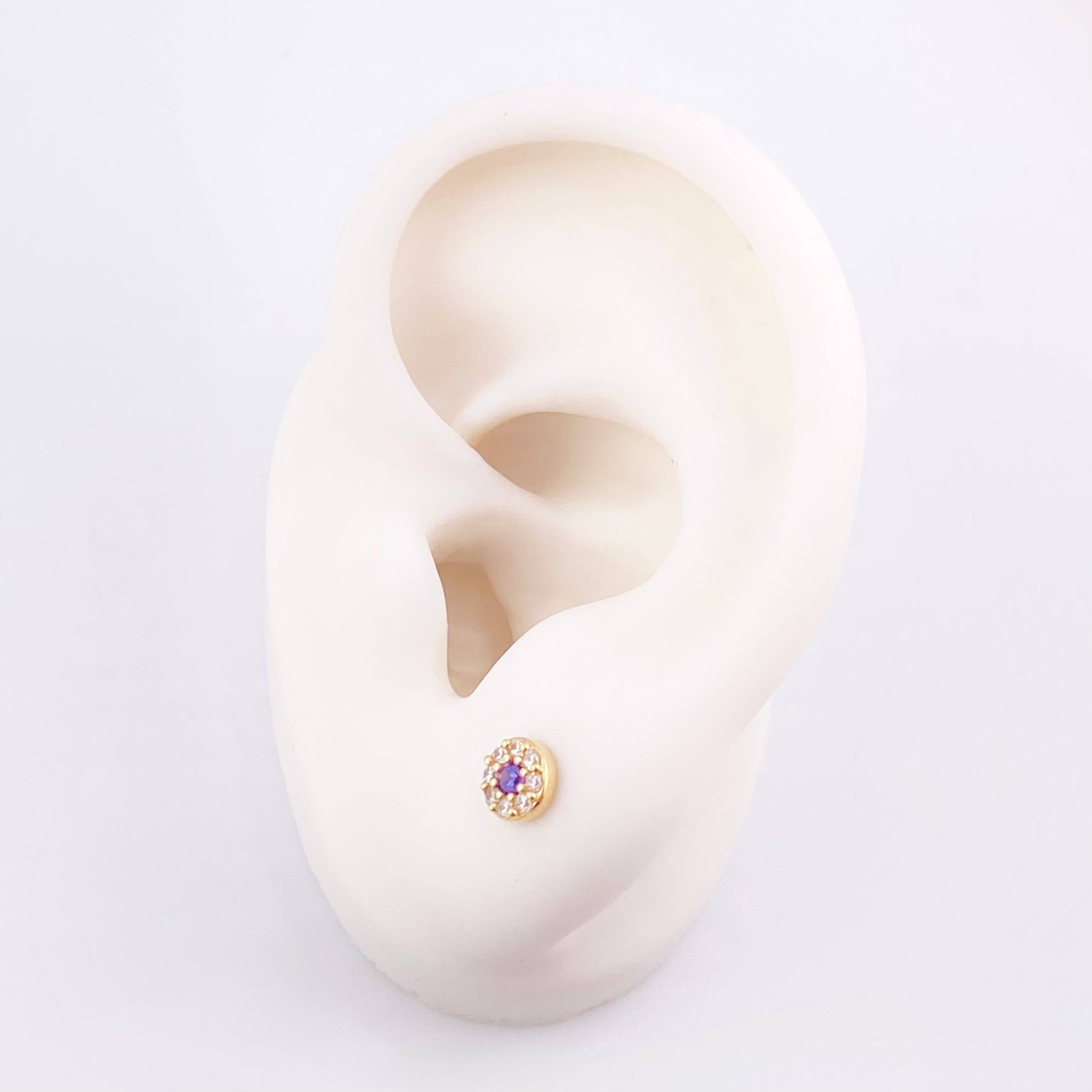Set Circular Topos + Dije 1.5gr / 1cm / 5mm Oro Amarillo 18K ©