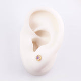 Set Circular Topos + Dije 1.5gr / 1cm / 5mm Oro Amarillo 18K ©