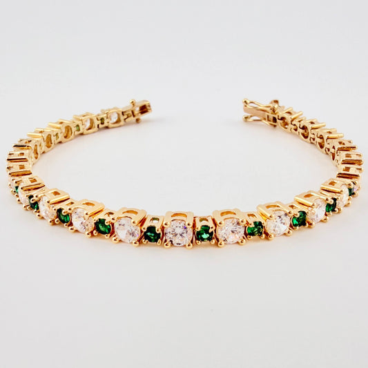 Pulso Tenis 19.7gr / 17.5cm / 4.5mm Oro Amarillo 18K