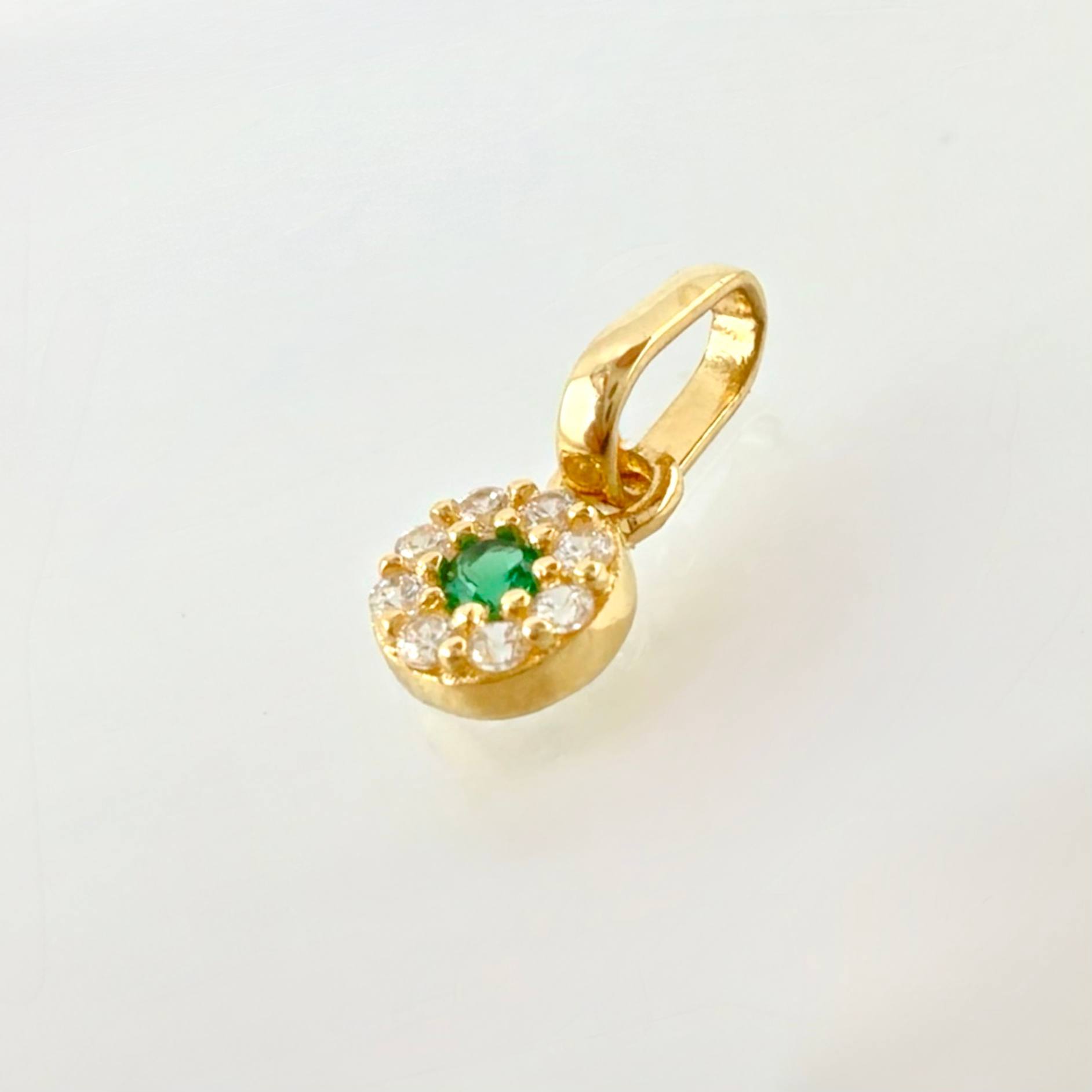 Set Circular Topos + Dije 1.4gr / 1cm / 5mm Oro Amarillo 18K ©