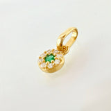 Set Circular Topos + Dije 1.4gr / 1cm / 5mm Oro Amarillo 18K ©