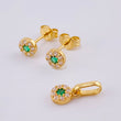 Set Circular Topos + Dije 1.4gr / 1cm / 5mm Oro Amarillo 18K ©
