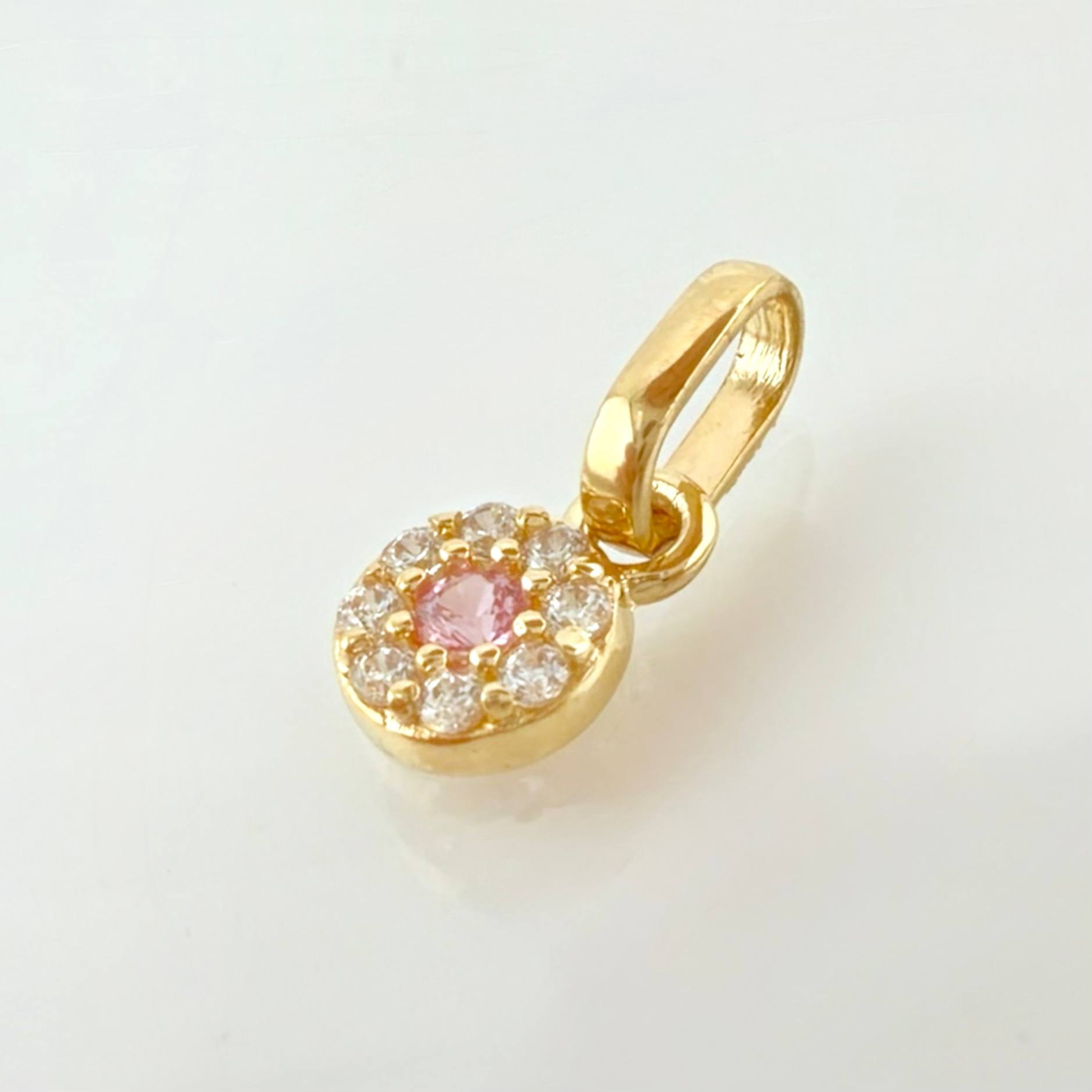 Set Circular Topos + Dije 1.45gr / 1cm / 5mm Oro Amarillo 18K ©