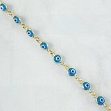 Pulso Ojo Turco Celeste 3.25gr / 18.5cm / 5mm Oro Amarillo +4