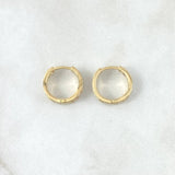 Candongas Carriles Translucidos 3.3gr / 1.3cm / Circones Blancos Oro Amarillo 18K ©
