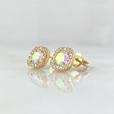 Topos Halo Translucido 2.45gr / 7.5mm Circones Blancos Oro Amarillo 18K ©