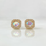 Topos Halo Translucido 2.45gr / 7.5mm Circones Blancos Oro Amarillo 18K ©