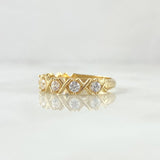 Anillo Cruces Multiples 2.25gr / T6 / Circones Blancos Oro Amarillo 18K ©