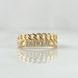 Anillo Cubano Parcial 2.3gr / T5 1/4 / Circones Blancos Oro Amarillo 18K ©