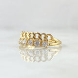 Anillo Cubano Parcial 2.3gr / T5 1/4 / Circones Blancos Oro Amarillo 18K ©
