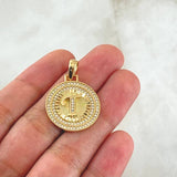 Dije Medalla Letra T 4.2gr / 3cm / Oro Amarillo 18K