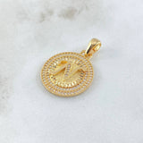 Dije Medalla Letra N 4.95gr / 3cm / Oro Amarillo 18K