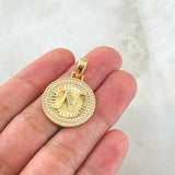 Dije Medalla Letra N 4.75gr / 3cm / Oro Amarillo 18K