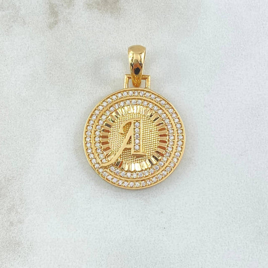 Dije Medalla Letra A 4.8gr / 3cm / Oro Amarillo 18K