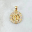 Dije Medalla Letra D 4.45gr / 3.1cm / Circones Blancos Oro Amarillo 18K *