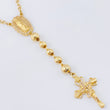 Rosario Virgen Guadalupe Cruz Cristo Ornamentada 17.7gr / 60cm / 6mm-5mm Oro Amarillo 18K *