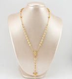 Rosario Virgen Guadalupe Cruz Cristo Ornamentada 17.7gr / 60cm / 6mm-5mm Oro Amarillo 18K *