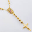 Rosario Virgen Guadalupe Cruz Cristo Romano 23.1gr / 60cm / 7mm-6mm Oro Amarillo 18K