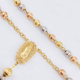 Rosario Virgen Guadalupe Cruz Cristo Bardera 18gr / 60cm / 6mm-5mm Tres Oros 18K ©