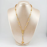 Rosario Virgen Guadalupe Cruz Cristo Bardera 18gr / 60cm / 6mm-5mm Tres Oros 18K ©