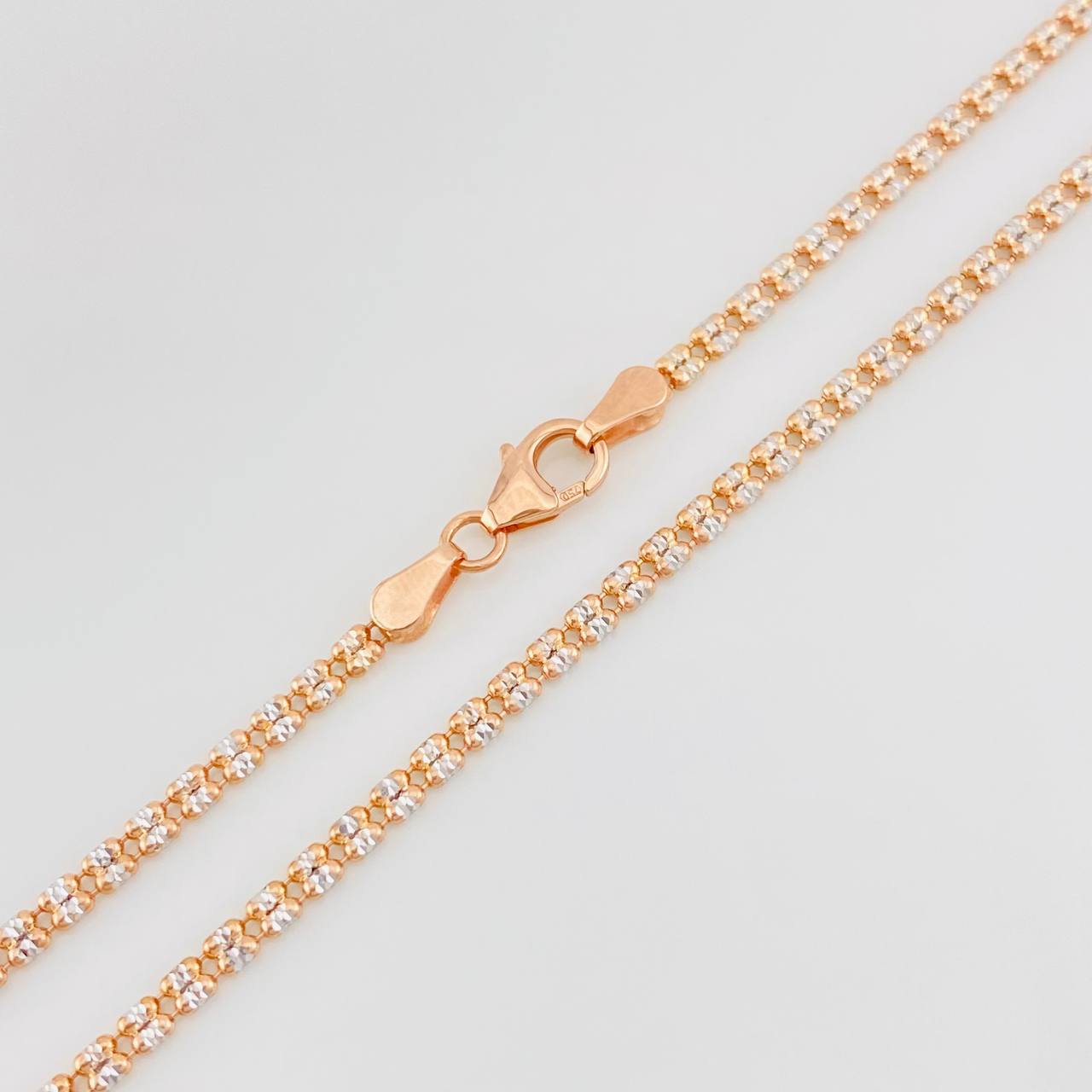 Cadena Ice 6.2g / 45cm / 2.4mm Dos Oros Blanco Rosa 18K