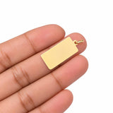 Dije Placa Rectangular 1.05g / 2.9cm Oro Amarillo 18K