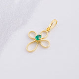 Dije Cruz Esmeralda 5pts 0.6g / 1.9cm Oro Amarillo 18K
