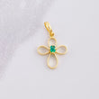 Dije Cruz Esmeralda 5pts 0.6g / 1.9cm Oro Amarillo 18K