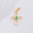 Dije Cruz Esmeralda 3pts 0.5g / 1.9cm Oro Amarillo 18K
