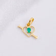 Dije Corazón Flechado Esmeralda 6pts 0.35g / 1.3cm Oro Amarillo 18K