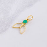 Dije Cola de Sirena Esmeralda 8pts 0.45g / 1.7cm Oro Amarillo 18K