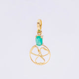 Dije Circulo Corazones Esmeralda 14pts 0.7g / 2.1cm Oro Amarillo 18K