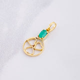 Dije Circulo Corazones Esmeralda 14pts 0.7g / 2.1cm Oro Amarillo 18K