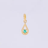 Dije Gota Esmeralda 3pts 0.3g / 1.4cm Oro Amarillo 18K