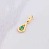 Dije Gota Esmeralda 3pts 0.3g / 1.4cm Oro Amarillo 18K