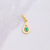 Dije Gota Esmeralda 3pts 0.3g / 1.4cm Oro Amarillo 18K