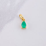 Dije Gota Esmeralda 25pts 0.3g / 1.2cm Oro Amarillo 18K