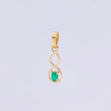 Dije Infinito Esmeralda 6pts 0.3g / 1.6cm Oro Amarillo 18K