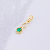 Dije Infinito Esmeralda 6pts 0.3g / 1.6cm Oro Amarillo 18K