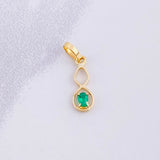 Dije Infinito Esmeralda 6pts 0.3g / 1.6cm Oro Amarillo 18K