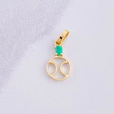 Dije Pelota De Tenis Esmeralda 8pts 0.4g / 1.6cm Oro Amarillo 18K
