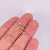 Dije Pelota De Tenis Esmeralda 8pts 0.4g / 1.6cm Oro Amarillo 18K