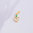 Dije Corazón Lagrima Esmeralda 2pts 0.35g / 1.5cm Oro Amarillo 18K