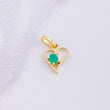 Dije Corazón Esmeralda 8pts 0.4g / 1.4cm Oro Amarillo 18K
