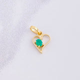 Dije Corazón Esmeralda 8pts 0.4g / 1.4cm Oro Amarillo 18K