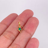 Dije Corazón Esmeralda 8pts 0.4g / 1.4cm Oro Amarillo 18K
