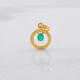 Dije Circulo Esmeralda 6pts 0.45g / 1.5cm Oro Amarillo 18K