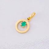 Dije Circulo Esmeralda 6pts 0.45g / 1.5cm Oro Amarillo 18K