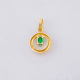 Dije Circulo Esmeralda 6pts 0.45g / 1.5cm Oro Amarillo 18K